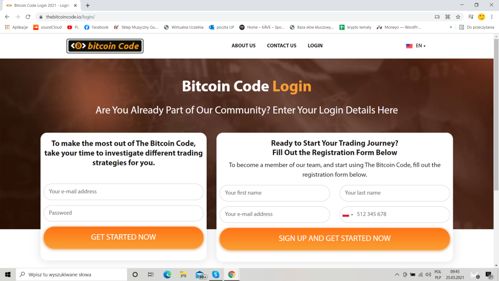 Bitcoin Code rejestracja